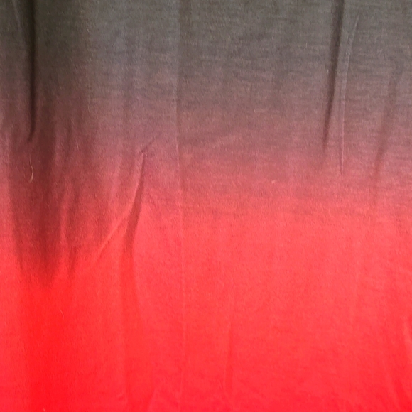 Ombre, Short Sleeve Tee, Black, Red, 5XL, Machine Washable, 100% Polyester, Soft - Picture 6 of 8